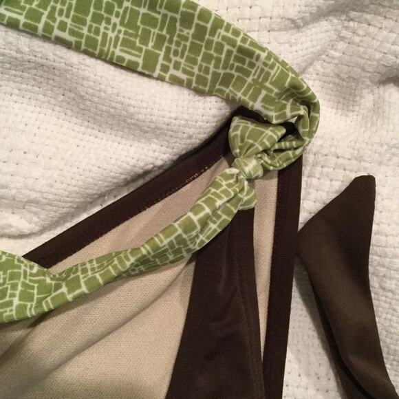 Jessica Simpson Reversible bikini brown floral mix - Picture 2 of 5